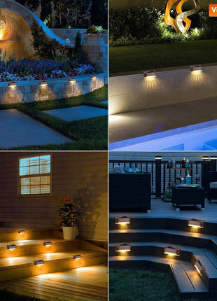 BRITSPEAR Waterproof LED Solar Powered Deck Stair Outdoor Light for Railing, Wall Garden,Pathway, Backyard, Patio, and Balcony Decoration (20) 