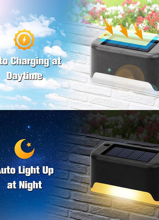 BRITSPEAR Waterproof LED Solar Powered Deck Stair Outdoor Light for Railing, Wall Garden,Pathway, Backyard, Patio, and Balcony Decoration (20) 