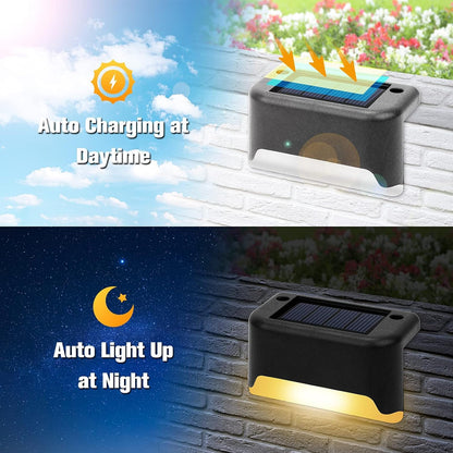 BRITSPEAR Waterproof LED Solar Powered Deck Stair Outdoor Light for Railing, Wall Garden,Pathway, Backyard, Patio, and Balcony Decoration (20) 
