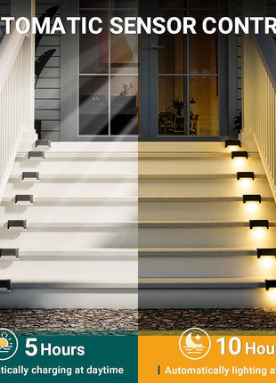 BRITSPEAR Waterproof LED Solar Powered Deck Stair Outdoor Light for Railing, Wall Garden,Pathway, Backyard, Patio, and Balcony Decoration (20) 