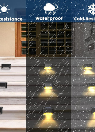 BRITSPEAR Waterproof LED Solar Powered Deck Stair Outdoor Light for Railing, Wall Garden,Pathway, Backyard, Patio, and Balcony Decoration (20) 