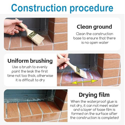 BRITSPEAR Waterproof Transparent Crack Seal Glue 300gm, Brush for Roof Leaks Waterproofing Transparent Glue for Pipe Wall Tiles and Crack Sealant Roof Water Leakage Solution (PACK 1 | 300gm) 