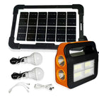 BROGBUS Rechargeable Solar Portable Inverter with 3 Individual 2 Volt Led Bulbs with 3.75 Meter Long Wire & AC/DC USB Socket with Solar Panel (Green,Orange) 