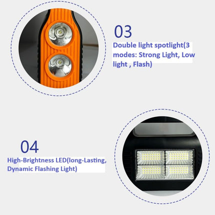 BROGBUS Rechargeable Solar Portable Inverter with 3 Individual 2 Volt Led Bulbs with 3.75 Meter Long Wire & AC/DC USB Socket with Solar Panel (Green,Orange) 