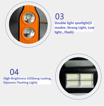 BROGBUS Rechargeable Solar Portable Inverter with 3 Individual 2 Volt Led Bulbs with 3.75 Meter Long Wire & AC/DC USB Socket with Solar Panel (Green,Orange) 