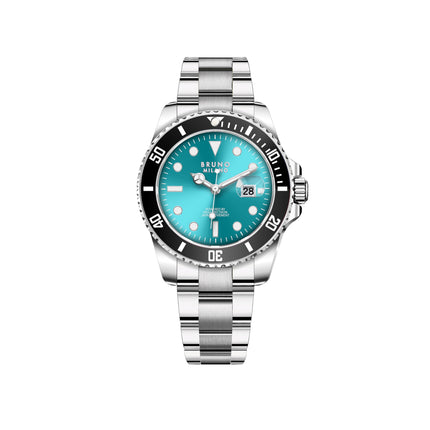BRUNO MILANO Luxury Stainless Steel Sports Business Wrist Analog Watch For Men with Date - Sophisticated and Durable Design | Best Gift | Formal Timeless Stylish Analog Watch For Men (Teal) 