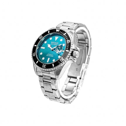 BRUNO MILANO Luxury Stainless Steel Sports Business Wrist Analog Watch For Men with Date - Sophisticated and Durable Design | Best Gift | Formal Timeless Stylish Analog Watch For Men (Teal) 