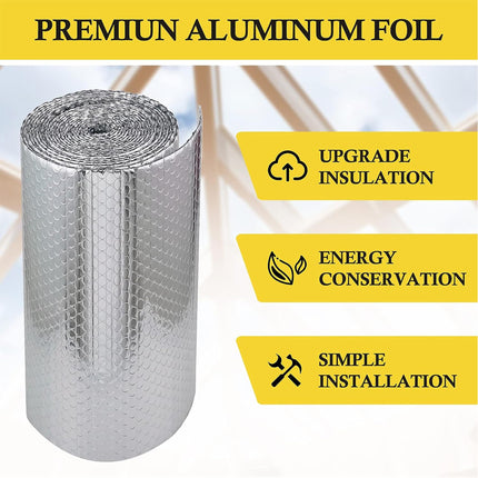 BUILDINGSHOP Aluminium Heat Insulation 300 GSM (8 mm) Sheet - (1.2 Mtr X 5 Mtr) Silver Bubble Sheet Heat Insulation Sheet for Roof Shield for Summer Radiant Barrier Thermal 
