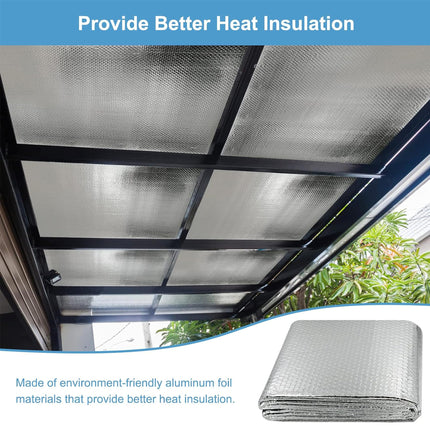 BUILDINGSHOP Aluminium Heat Insulation 300 GSM (8 mm) Sheet - (1.2 Mtr X 5 Mtr) Silver Bubble Sheet Heat Insulation Sheet for Roof Shield for Summer Radiant Barrier Thermal 