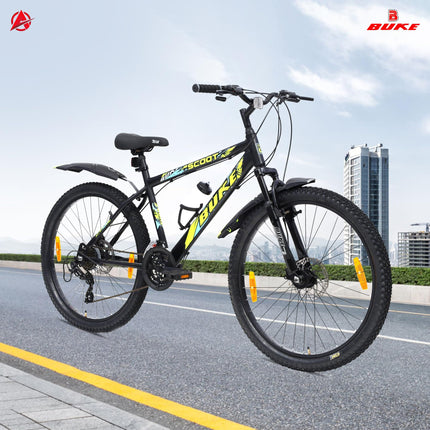 BUKE Avon Scoot 26T Multi Speed 7GEAR Black Cycle for Boys 26 T Mountain Cycle,Rigid,45 cm 