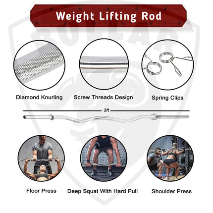 BULLAR Home Gym Set (8-30) kg Home Gym Combo with Curl Rod and Pair of Dumbbell Rods Gym Equipment for Men and Exercise Accessories for Fitness. (10 kg Home Gym Set) 