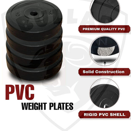 BULLAR Home Gym Set (8-30) kg Home Gym Combo with Curl Rod and Pair of Dumbbell Rods Gym Equipment for Men and Exercise Accessories for Fitness. (10 kg Home Gym Set) 