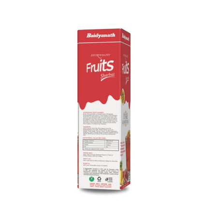 Baidyanath Ayurvedant Fruit Sharbat - 750 ML - Refreshing Natural Beverage Mix Rich in Vitamins & Antioxidants for Summer Hydration 