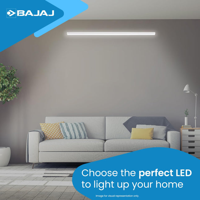 Bajaj 20W Cool Day Light LED Tubelight (Pack Of 1) | LED Tube Light For Home | IR Free | UV Free | Voltage Surge Protection Of 4 KV | Bright & Energy Efficient | White | 1 Yr Warranty 