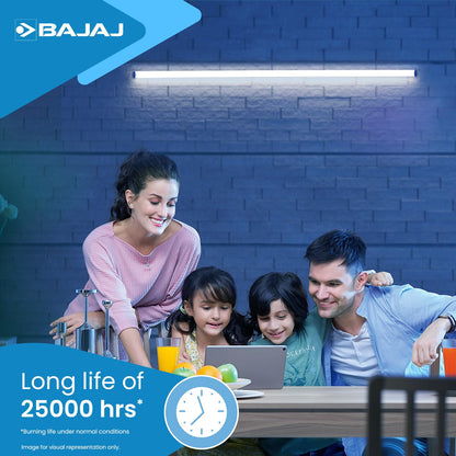 Bajaj 20W Cool Day Light LED Tubelight (Pack Of 1) | LED Tube Light For Home | IR Free | UV Free | Voltage Surge Protection Of 4 KV | Bright & Energy Efficient | White | 1 Yr Warranty 