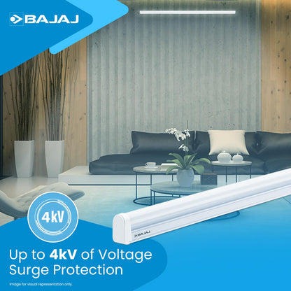 Bajaj 20W Cool Day Light LED Tubelight (Pack Of 1) | LED Tube Light For Home | IR Free | UV Free | Voltage Surge Protection Of 4 KV | Bright & Energy Efficient | White | 1 Yr Warranty 