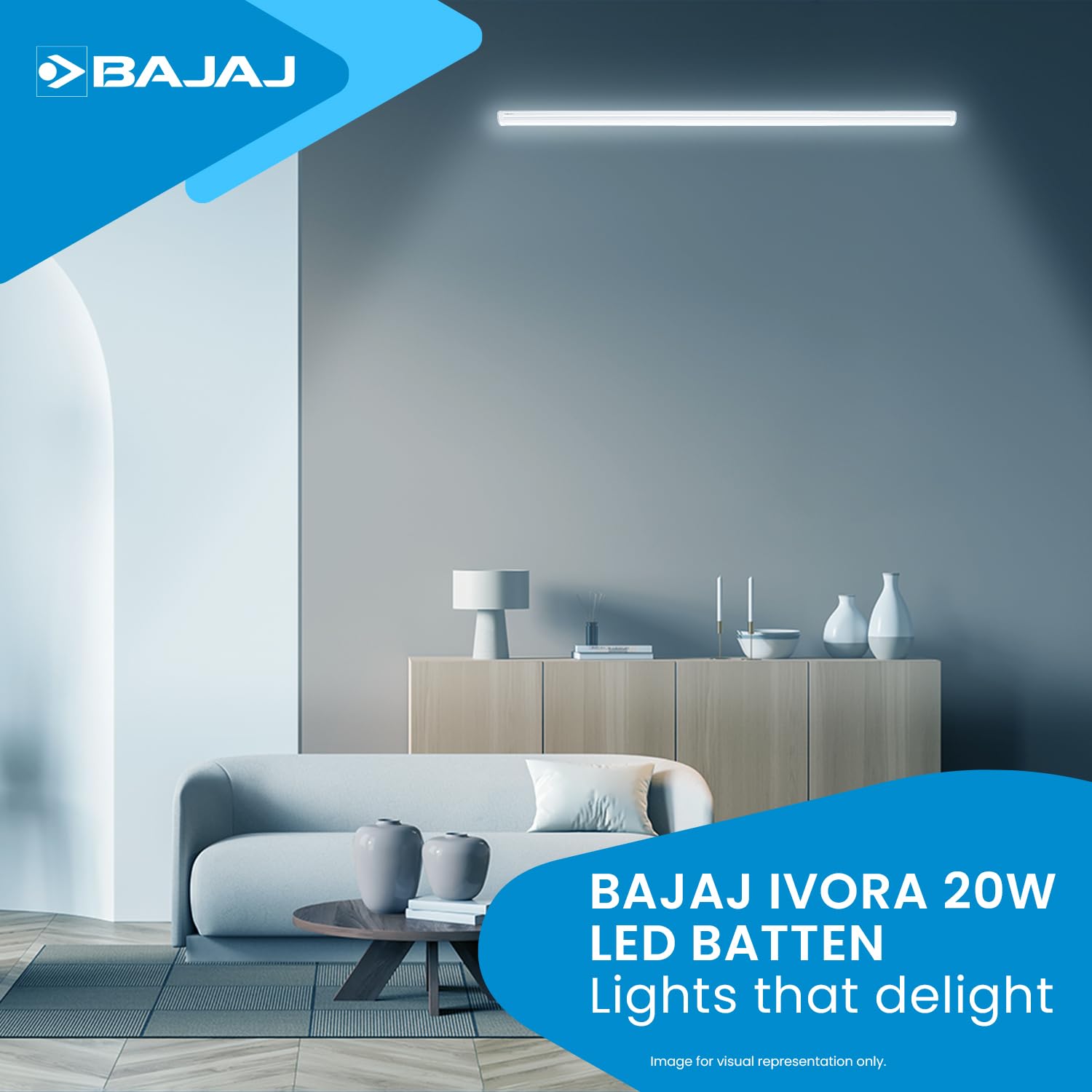 Bajaj 20W Cool Day Light LED Tubelight (Pack Of 1) | LED Tube Light For Home | IR Free | UV Free | Voltage Surge Protection Of 4 KV | Bright & Energy Efficient | White | 1 Yr Warranty 