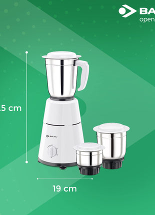 Bajaj 500 Watt GX-1 Mixer Grinder with 3 Jars- white 