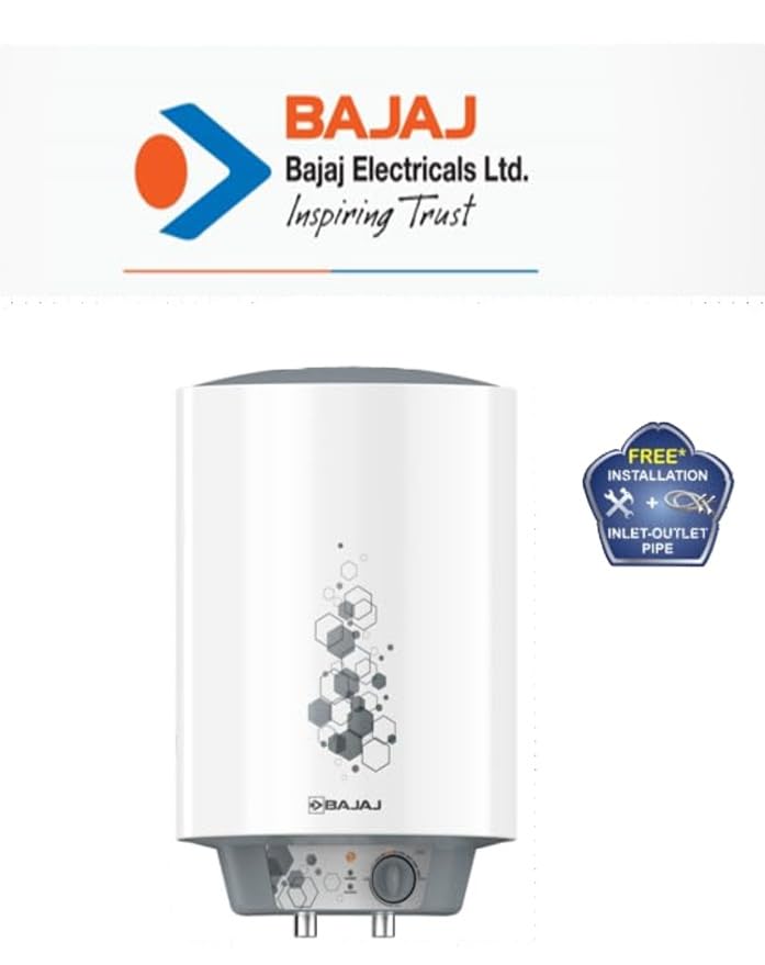 Bajaj Astor 10 Ltr Storage Water Heater | Water Heating With Swirl Flow Technology | Child Safety Mode | Inner Tank With 10 Years Warranty | Free Installation 【Grey & White】 