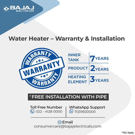 Bajaj Calenta Storage 10 Litre Verical 5 Star Wall Mounted Water Heater (White) 