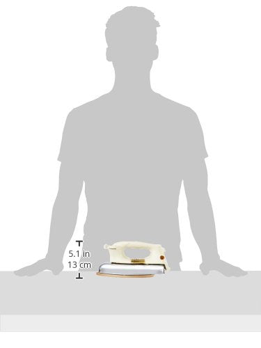 Bajaj DHX-9 1000W Heavy Weight Dry Iron with Advance Soleplate and Anti-Bacterial German Coating Technology, Ivory 