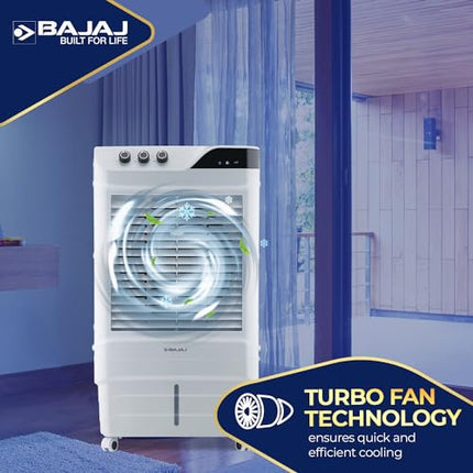 Bajaj DMH65 Neo 65L Desert Air Cooler For Home | For Larger Room | Big Ice Chamber | High-Speed | Invertor Compatible | 90Ft Air Throw | 3 Yrs Warranty (1 Yr Standard + 2 Yrs Extended Warranty)【White】 