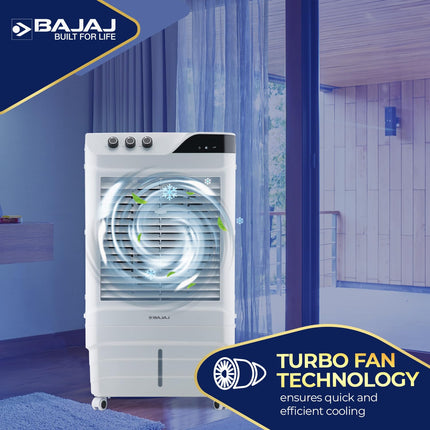 Bajaj DMH65 Neo 65L Desert Air Cooler For Home | For Larger Room | Big Ice Chamber | High-Speed | Invertor Compatible | 90Ft Air Throw | 3 Yrs Warranty (1 Yr Standard + 2 Yrs Extended Warranty)【White】 
