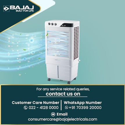 Bajaj DMH90 Neo 90L Desert Air Cooler for Home|For Larger Room|BIG ICE Chamber|Anti-Bacterial Honeycomb Pads|High-Speed |Invertor ready|90Ft Air Throw|3-Yr Product 2-Yr Pump 1-Yr Motor Warranty【White】 
