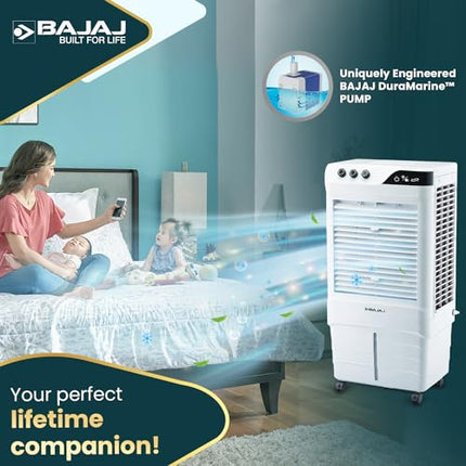 Bajaj DMH90 Neo 90L Desert Air Cooler for Home|For Larger Room|BIG ICE Chamber|Anti-Bacterial Honeycomb Pads|High-Speed |Invertor ready|90Ft Air Throw|3-Yr Product 2-Yr Pump 1-Yr Motor Warranty【White】 