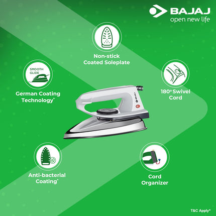 Bajaj DX 2 600-Watt Light Weight Dry Iron (Grey) 