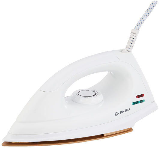 Bajaj Dx-7 1000W Dry Iron With Advance Soleplate And Anti-Bacterial German Coating Technology, White, 1000 Watts 