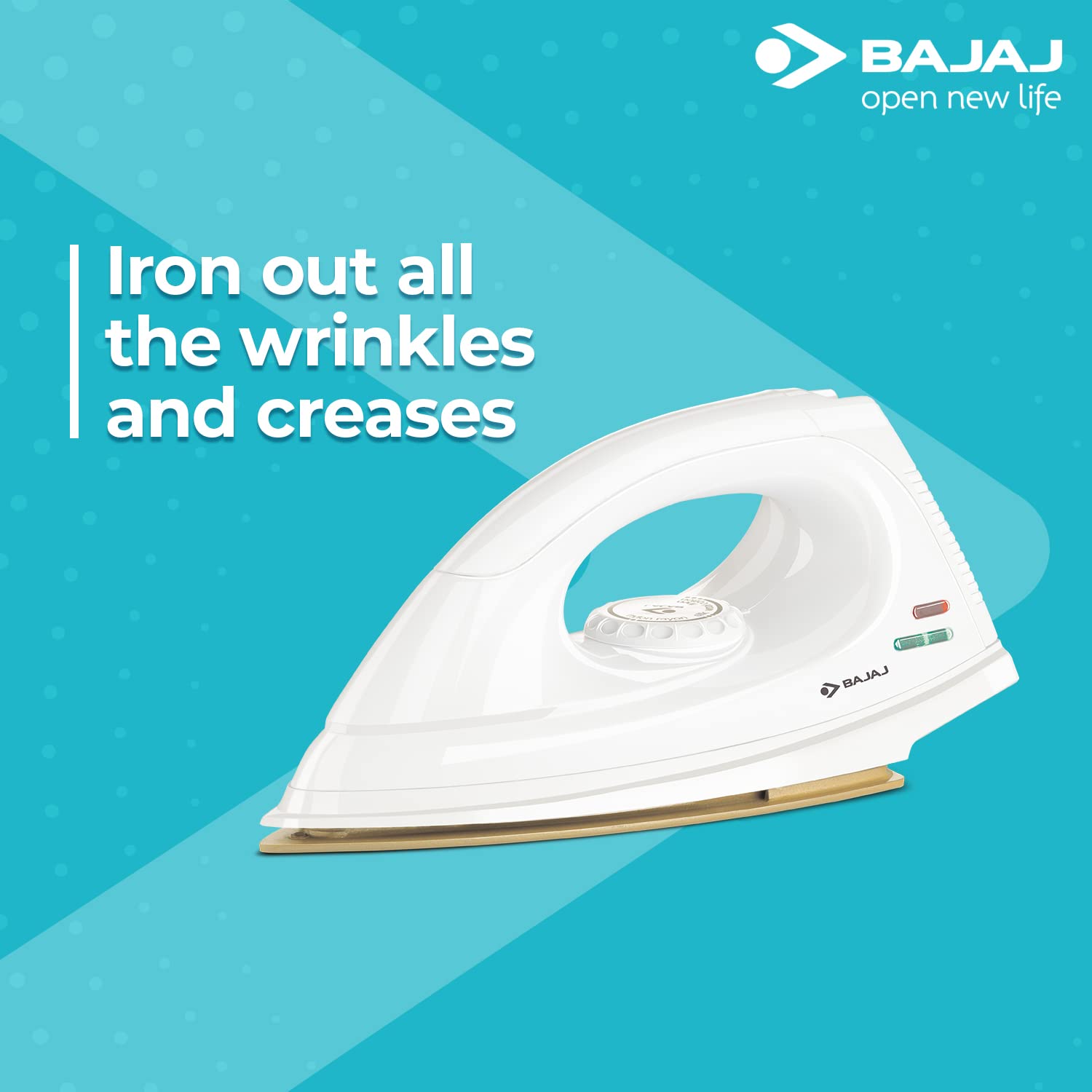 Bajaj Dx-7 1000W Dry Iron With Advance Soleplate And Anti-Bacterial German Coating Technology, White, 1000 Watts 