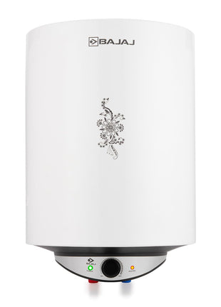 Bajaj Edrea 15 Litre Storage 5-Star Rated Storage vertical Wall Water Heater for home | Polymer Coated Tank | Multiple Safety* | Suitable for High Rise | Child Safety Mode | 5-Yr* Warranty 【White】 