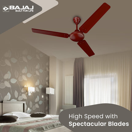 Bajaj Frore 1200 MM (48") 1 Star Rated Ceiling Fans For Home | BEE Star Rated Energy Efficient Ceiling Fan | Rust Free Coating For Long Life | High Air Delivery | 2-Yr Warranty 【Brown】 
