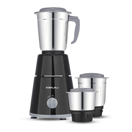 Bajaj GX-1 Mixer Grinder 500W|Superior Mixie For Kitchen|2-in-1 for Dry Grinding| Blade Function With Titan Motor|3 Stainless Steel Mixer Jars|1 Year Product Warranty By Bajaj|Black 
