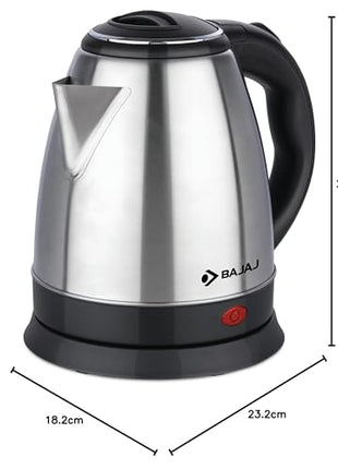 Bajaj KTX 1.5 Litre DLX Electric Kettle |1350W Kettle with Stainless Steel Body | Cordless Operation | Auto Shut-off Mechanism | 2-Yr Warranty | Black 