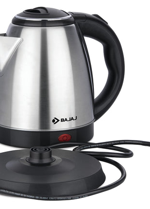 Bajaj KTX 1.5 Litre DLX Electric Kettle |1350W Kettle with Stainless Steel Body | Cordless Operation | Auto Shut-off Mechanism | 2-Yr Warranty | Black 