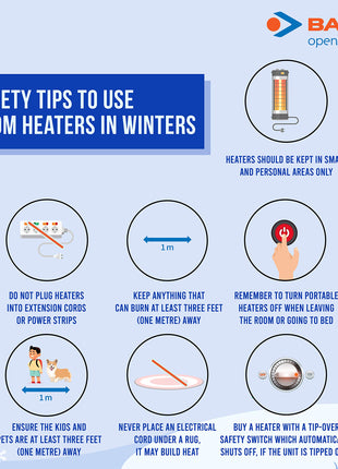 Bajaj Majesty RH 11F Plus Oil Filled Radiator Room Heater with Fan (Black/Golden) - 2500 Watts 