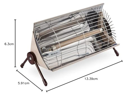 Bajaj Minor 1000W Radiant Room Heater ISI Approved White 2 Yr Warranty 