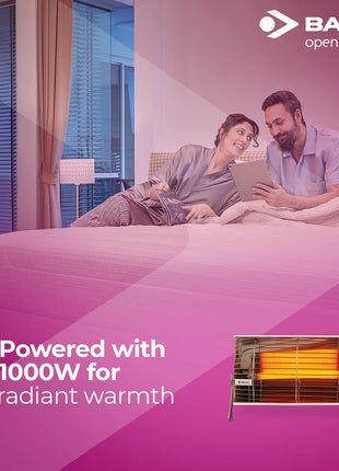 Bajaj Minor 1000W Radiant Room Heater ISI Approved White 2 Yr Warranty 