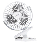 Bajaj Pygmy Mini Fan 110MM | USB Charging | Multi-Clip Function | Rechargeable | 4-Hr Back-up | Silent Operation | Longer Battery Life | Energy Efficient | Portable【White】 