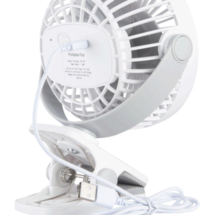 Bajaj Pygmy Mini Fan 110MM | USB Charging | Multi-Clip Function | Rechargeable | 4-Hr Back-up | Silent Operation | Longer Battery Life | Energy Efficient | Portable【White】 