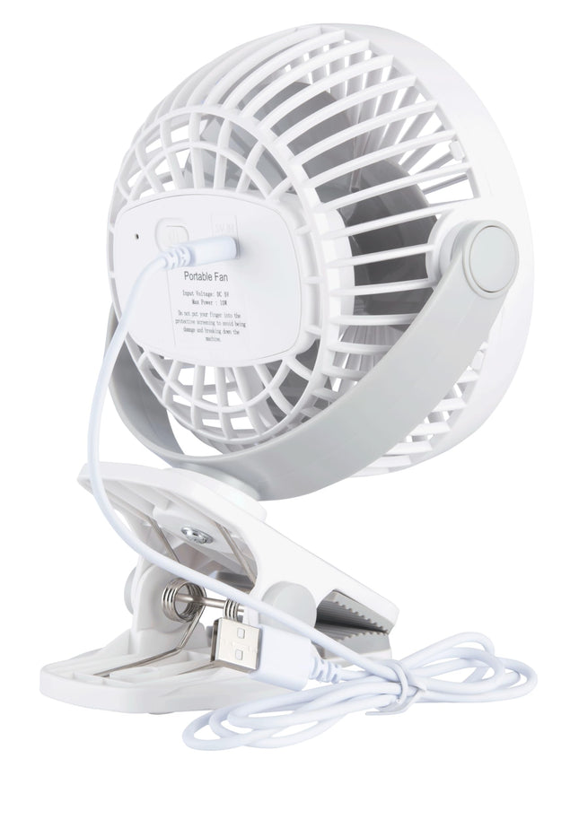 Bajaj Pygmy Mini Fan 110MM | USB Charging | Multi-Clip Function | Rechargeable | 4-Hr Back-up | Silent Operation | Longer Battery Life | Energy Efficient | Portable【White】 