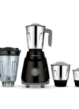Bajaj Rex Ninja Series 4 Jar 500W Mixer Grinder | DuraCut Blades | 2-In-1 Function Blade In Dry Jar | 2 Yrs Warranty 【Black/Grey】 