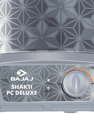 Bajaj Shakti PC Deluxe Storage 15 Litre Vertical Water Heater | BEE 4 Star Rated Geyser for Bathroom & Kitchen | Swirl Flow Technology | Titanium Armour Technology | 2 Years Warranty 【Grey】 