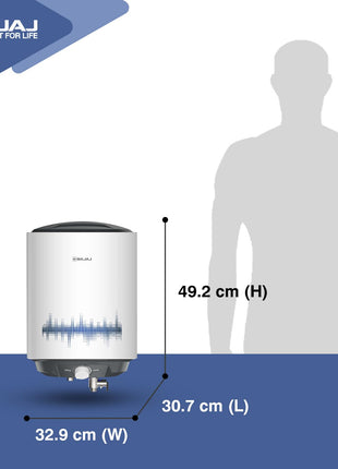 Bajaj Shield Series New Shakti 10L Vertical Storage Water Heater | 4 Star BEE Rated Heater For Water Heating | Titanium Armour | Swirl Flow Technology | Glasslined Tank | 4 Yr Warranty 【White】 