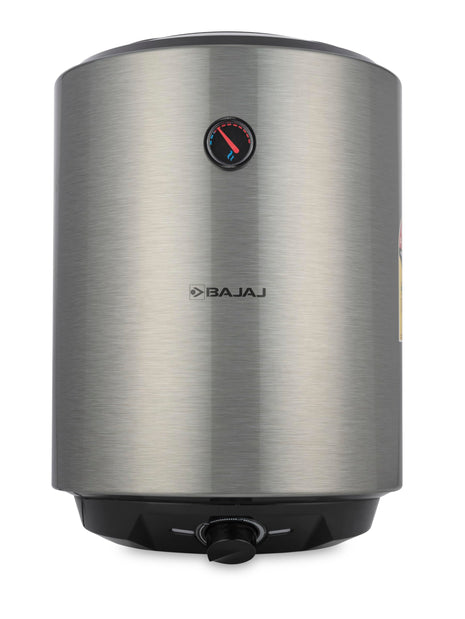 Bajaj Shield Series Reflecta 10 Litre Storage Water Heater For Home | 5-Star Rated Geyser For Bathroom | Withstand 4.5KV Surge Voltage | 10-Yr Tank 6-Yr Element 4-Yr Product Warranty 【Steel Finish】 