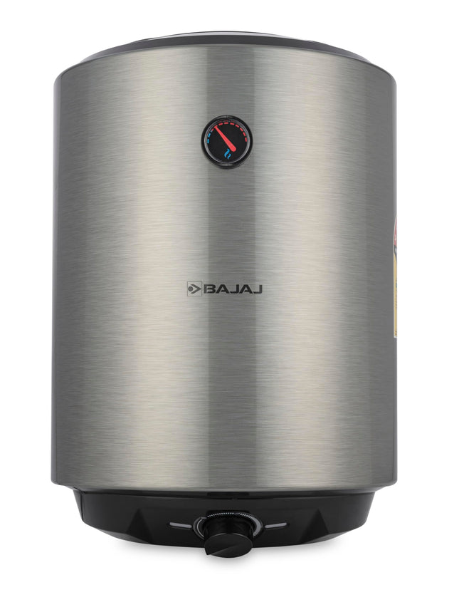 Bajaj Shield Series Reflecta 10 Litre Storage Water Heater For Home | 5-Star Rated Geyser For Bathroom | Withstand 4.5KV Surge Voltage | 10-Yr Tank 6-Yr Element 4-Yr Product Warranty 【Steel Finish】 