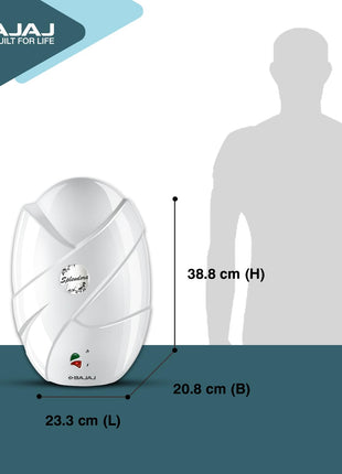 Bajaj Splendora 3L 3KW Vertical Instant Water Heater for Home | Geyser for Bathroom & Kitchen | High Grade SS Tank | Copper Heating Element | 5 Years Tank Warranty by Bajaj【White】 