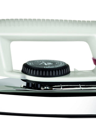 Bajaj Stainless Steel Popular Light Weight 1000W Dry Iron with Advance Soleplate and Anti Bacterial German Coating Technology, White, 1000 Watts 